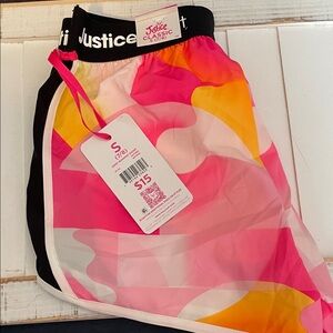 Justice Colorful Kids Shorts with Pink and Orange